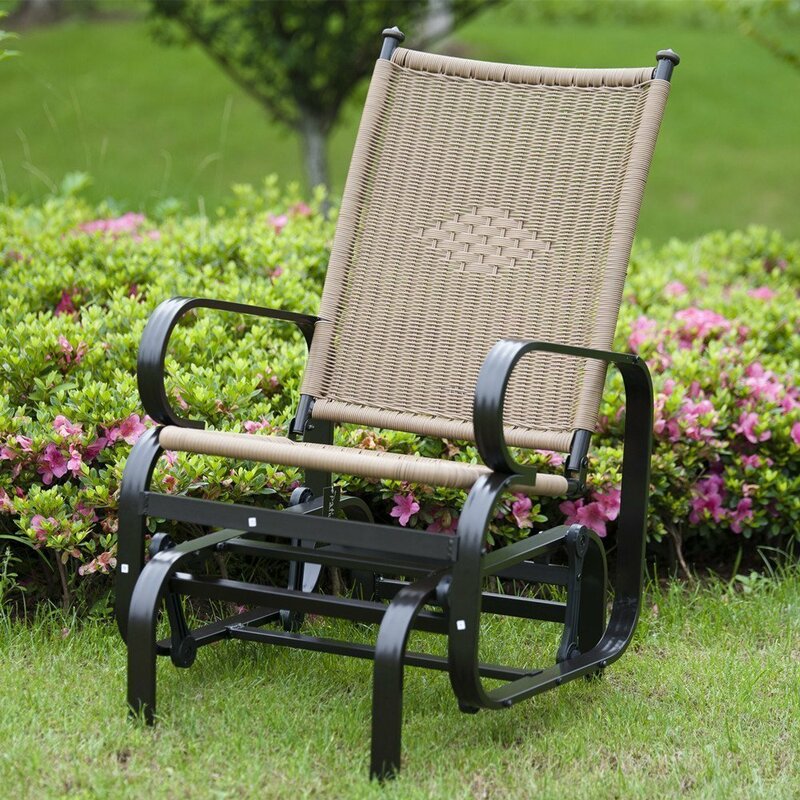 Bayou Breeze Krish Outdoor PE Wicker Glider Rocking Chair & Reviews